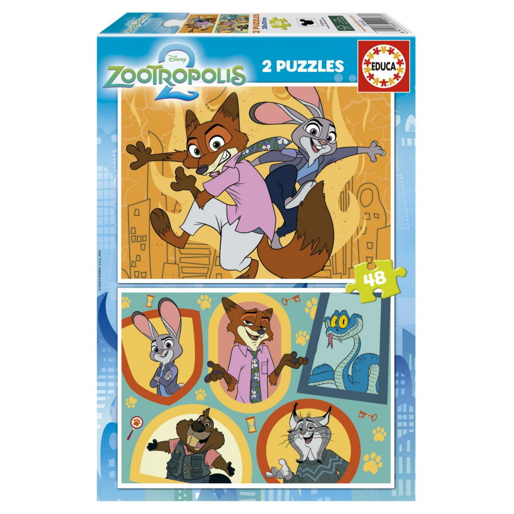 Educa: Disney Zootropolis 2 - 2 x 48 Palaa