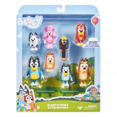 The Bluey family and Bluey's friends figures, 8 pcs