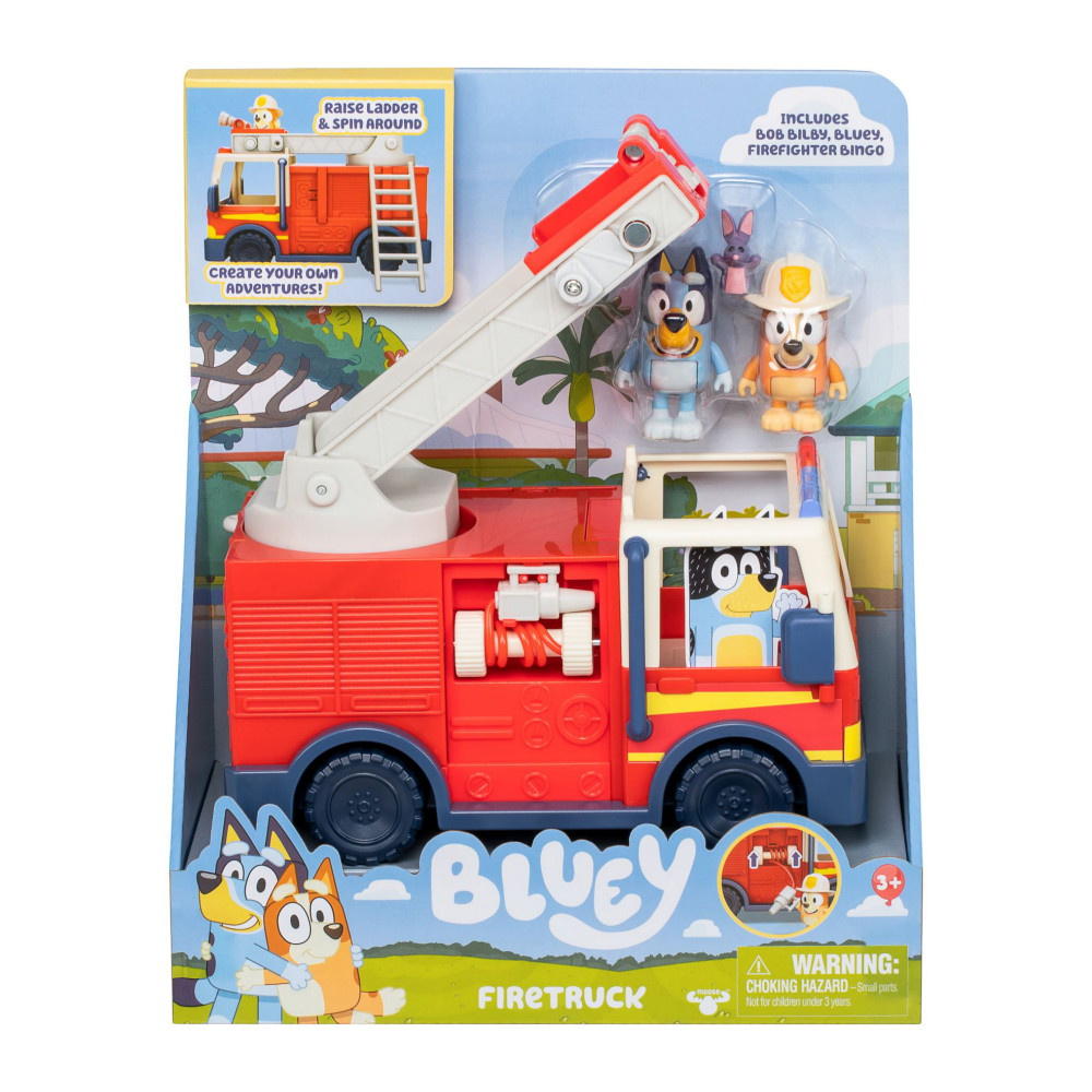 Bluey playset with fire engine