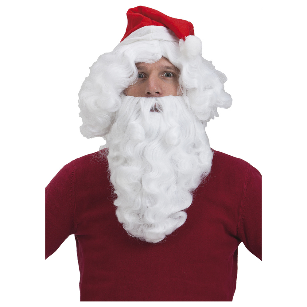 Luxurious Santa kit with wig, beard and hood