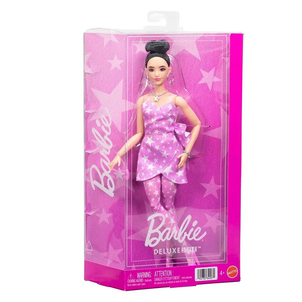 Barbie Deluxe Style Pink Denim Star Wrap Asian
