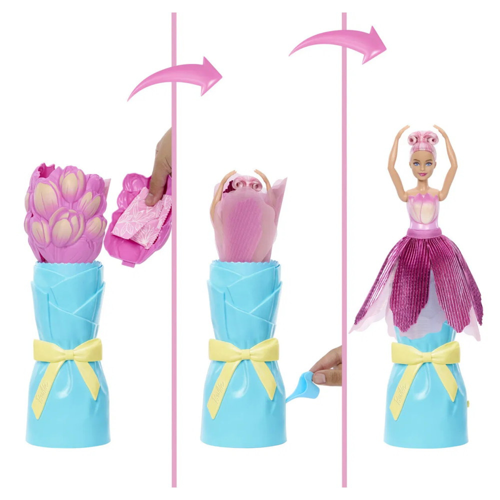 Barbie Petal Pop Fashion Doll Vaaleanpunainen tulppaani