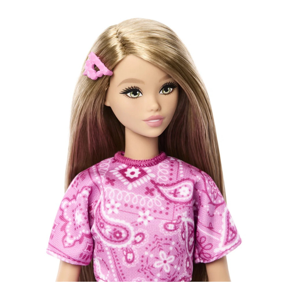 Barbie Fashionista Style - Vaaleanpunainen paisley-hame ja -toppi #249