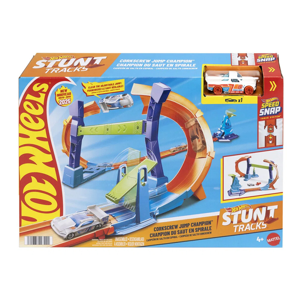 Hot Wheels Stunt Tracks Corkscrew Jump Champion