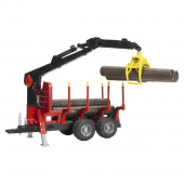 Bruder Timber trailer with lifting crane, incl. 4 logs