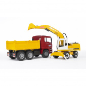 Bruder MAN TGA -kuorma-auto + Liebherr-kaivinkone Bruder MAN TGA -kuorma-auto + Liebherr-kaivinkone