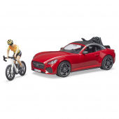 Bruder Roadster with 1 road bike & cyclist Bruder Roadster with 1 road bike & cyclist
