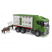 Bruder Scania Super 560R Cattle transportation truck with 1 cattle