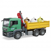 Bruder MAN TGS Truck with 3 glas recycling containers
