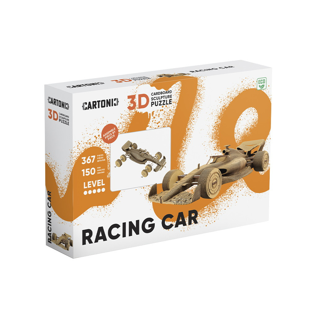 Kartonki 3D-palapeli - kilpa-auto 367 kpl