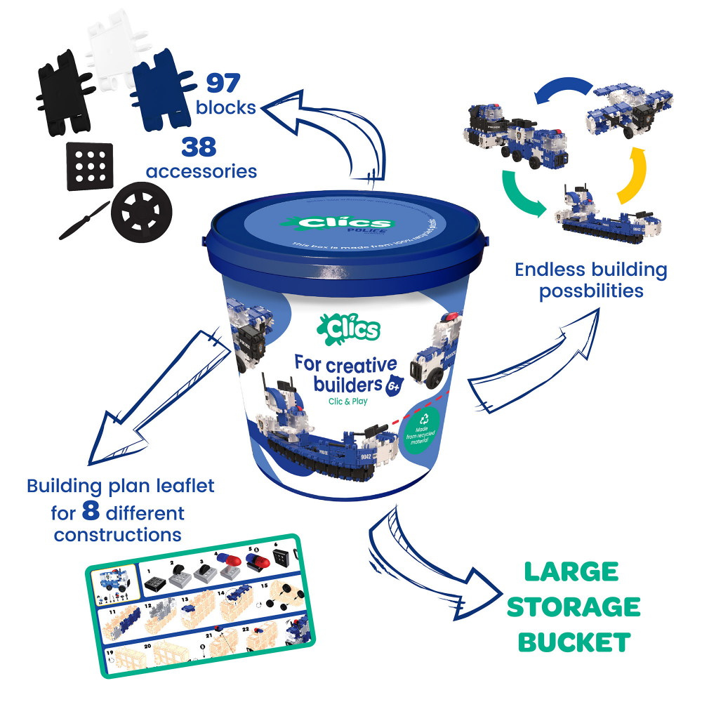 Clics Bucket 8 in 1 - Police