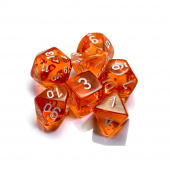 Dice Set 7 Translucent Orange/White Dice Set 7 Translucent Orange/White