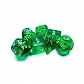 Dice Set 7 Translucent Green/White Dice Set 7 Translucent Green/White