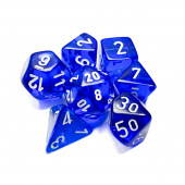 Dice Set 7 Translucent Blue/White Dice Set 7 Translucent Blue/White
