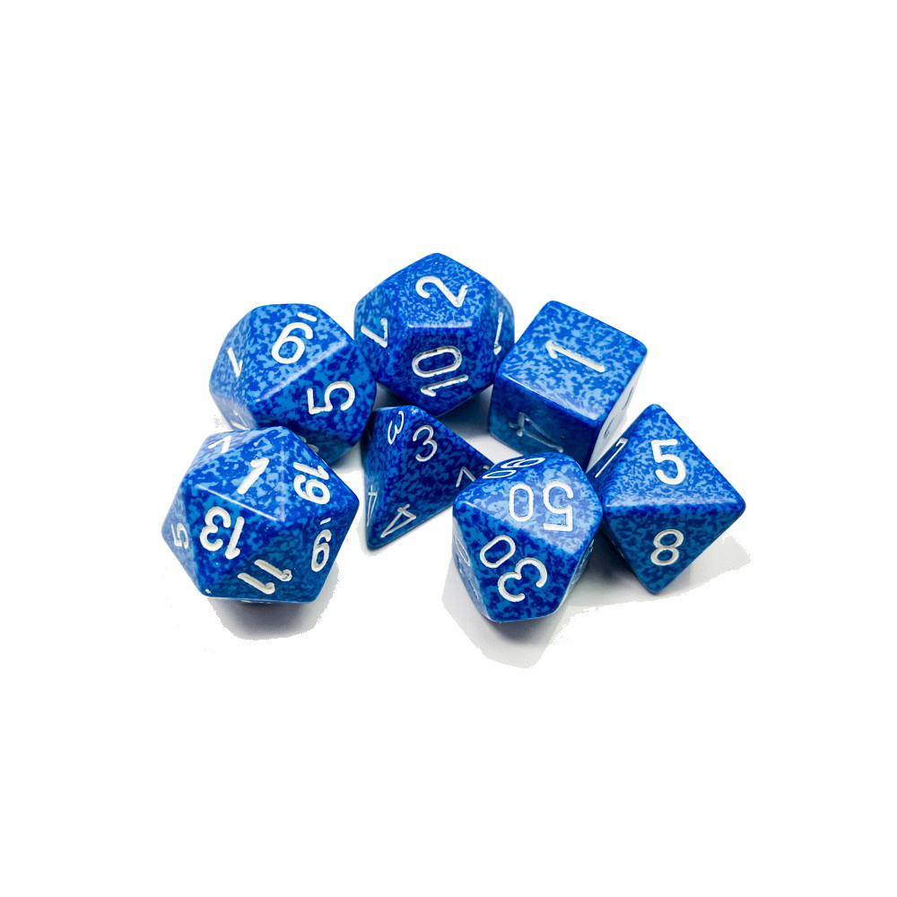 Dice Set 7 Speckled Water