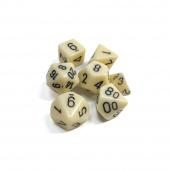 Dice Set 7 Opaque Ivory/Black Dice Set 7 Opaque Ivory/Black