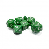 Dice Set 7 Opaque Green/White Dice Set 7 Opaque Green/White