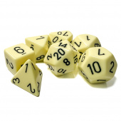 Dice Set 7 Opaque Pastel Yellow/black Dice Set 7 Opaque Pastel Yellow/black