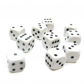 Dice Set D6 Opaque White/Black 16 mm Dice Set D6 Opaque White/Black 16 mm