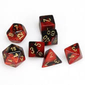 Dice Set 7 Gemini Black-Red/Gold Dice Set 7 Gemini Black-Red/Gold