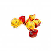 Dice Set 7 Gemini Red-Yellow/Silver Dice Set 7 Gemini Red-Yellow/Silver