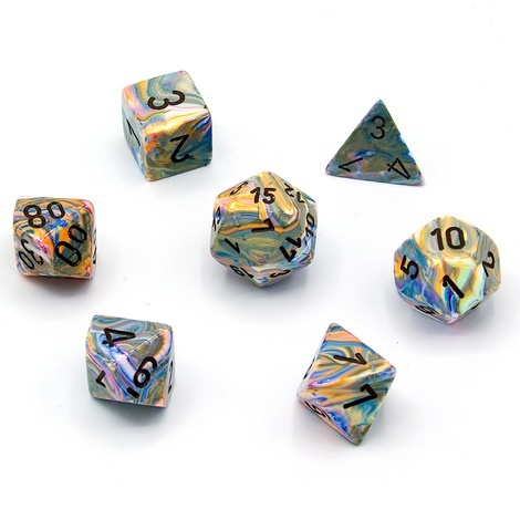 Dice Set 7 Festive Vibrant/Brown
