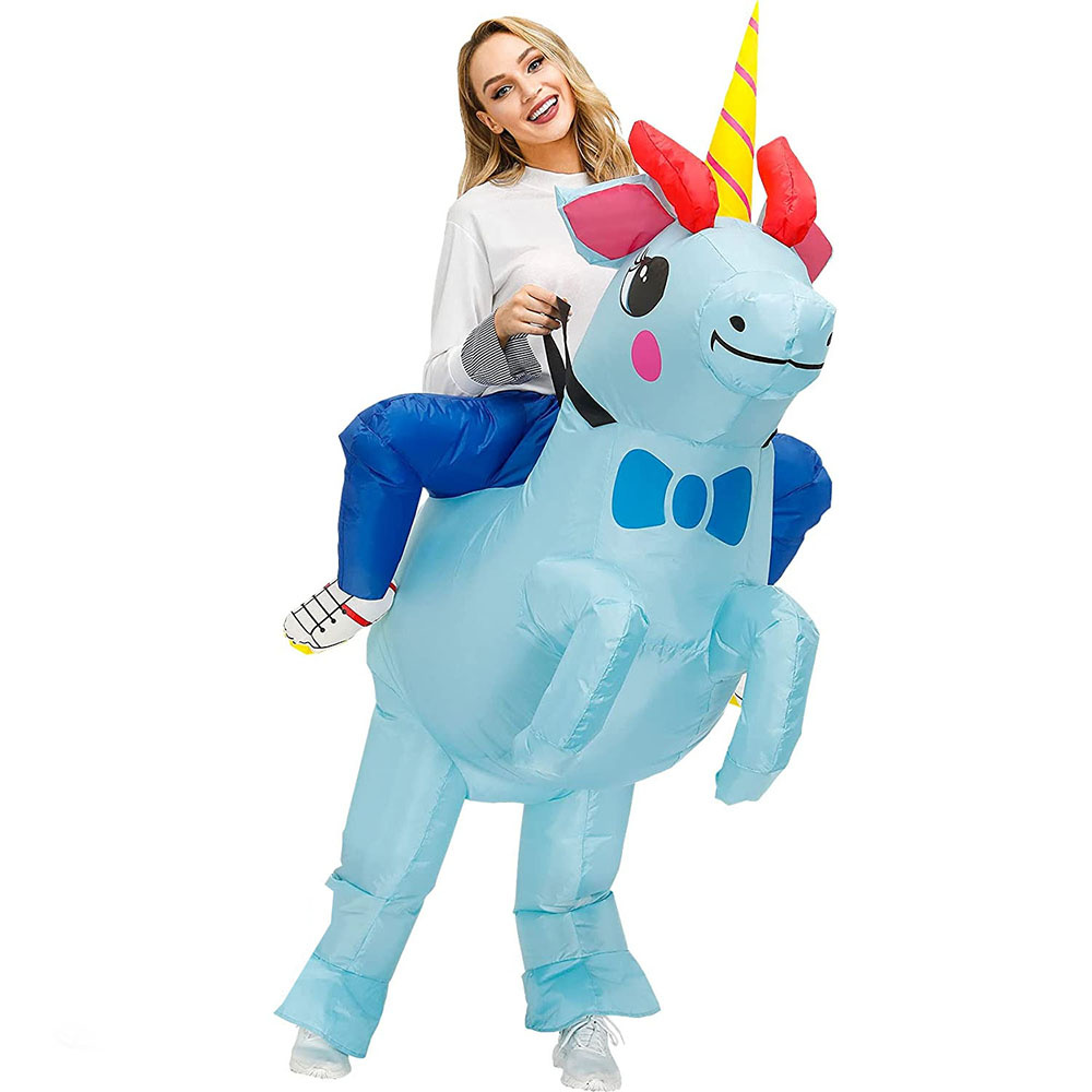 Puhallettava Blue Unicorn Naamiaisasu