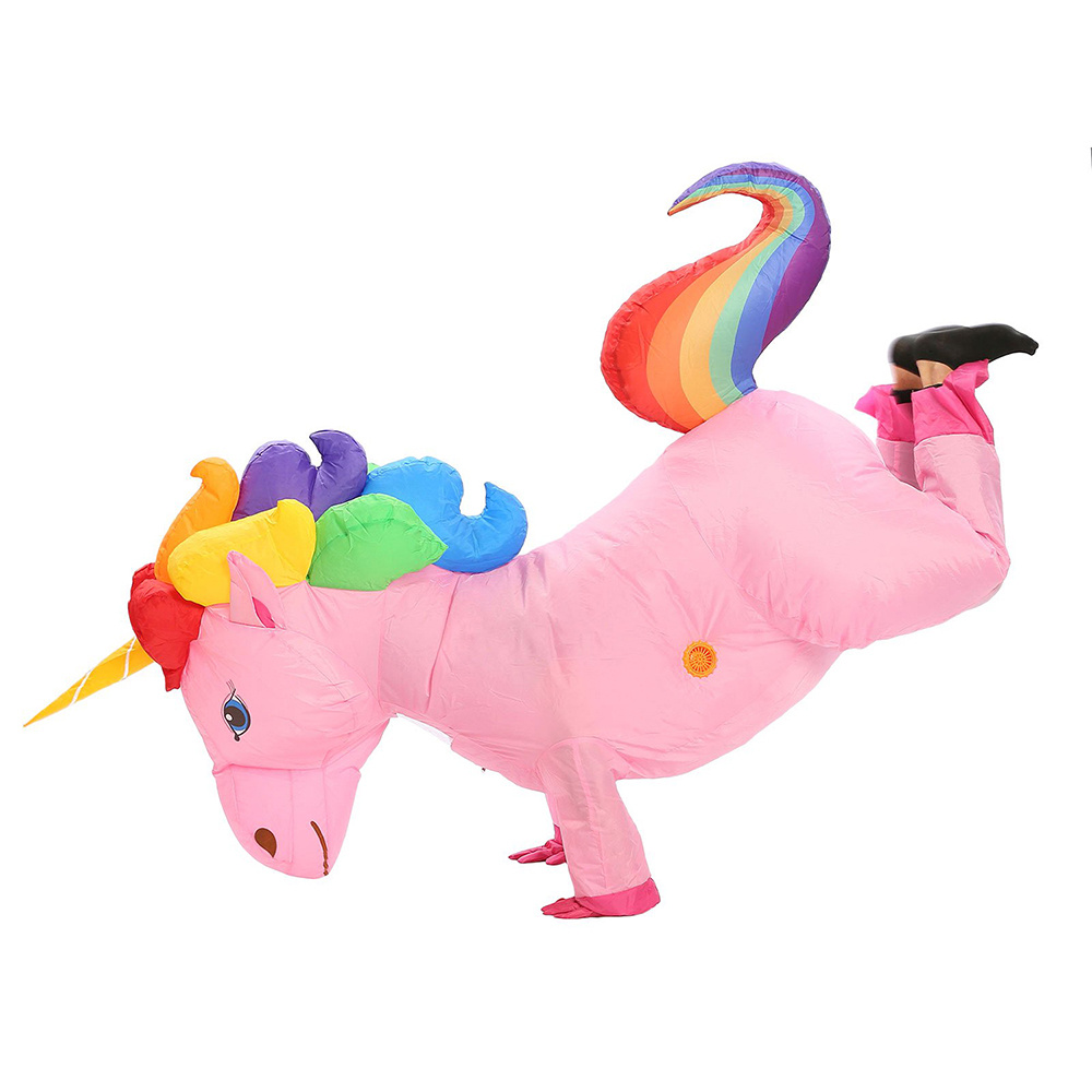 Puhallettava Giant Pink Unicorn Naamiaisasu