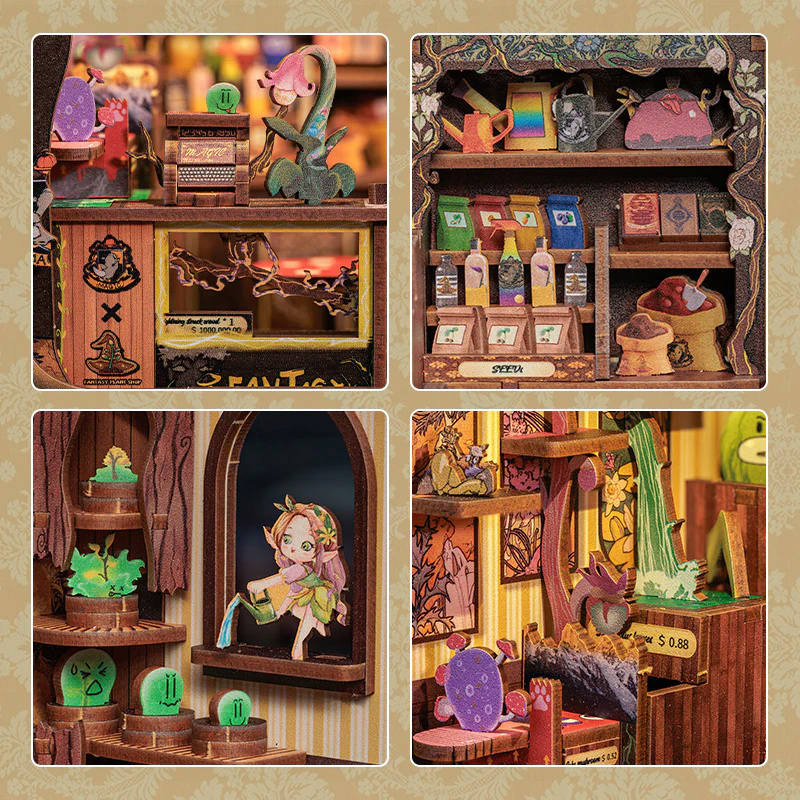 Cutebee Book Nook - Fantasy Plant Shop