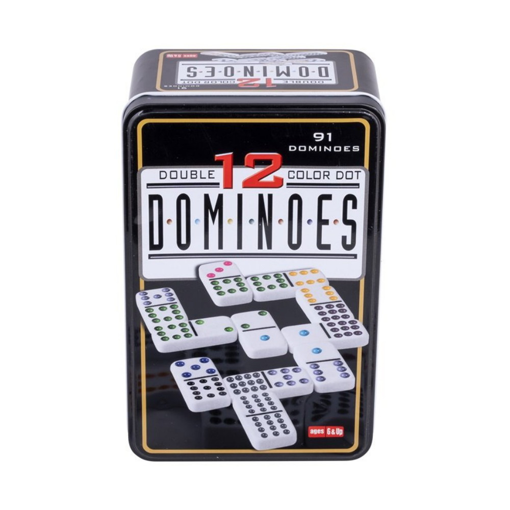 Domino double 12 colour tinbox