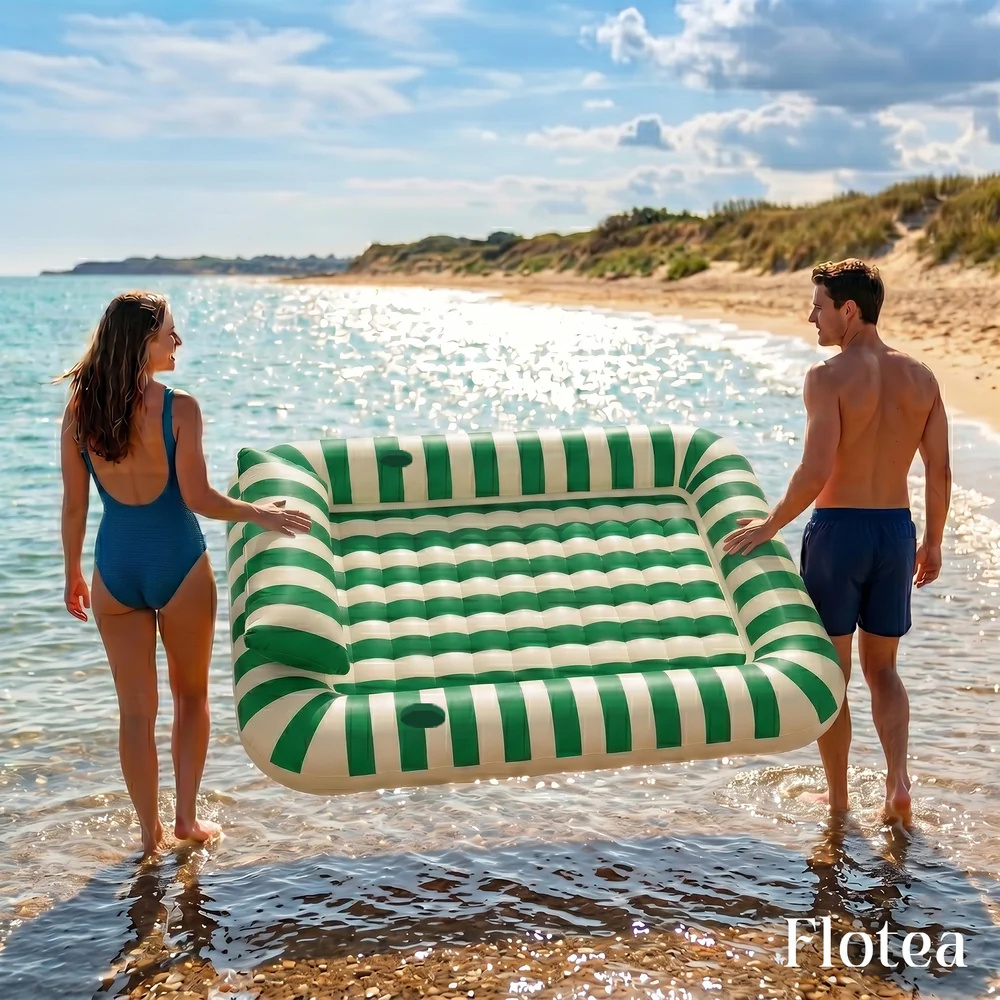 Flotea® XXL Pool Mattress – Beige and Green