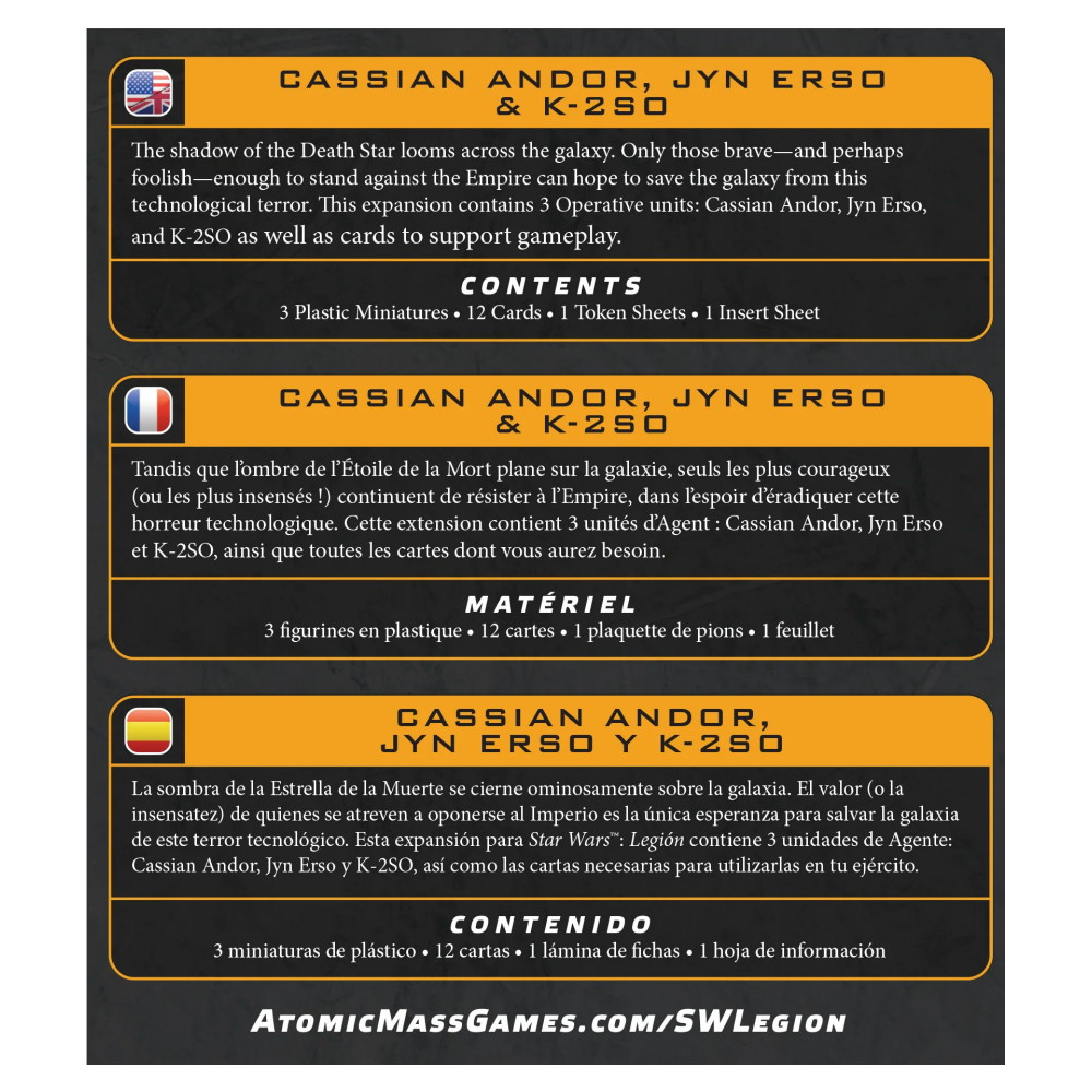 Star Wars: Legion - Cassian Andor, Jyn Erso & K-2SO (Exp.)