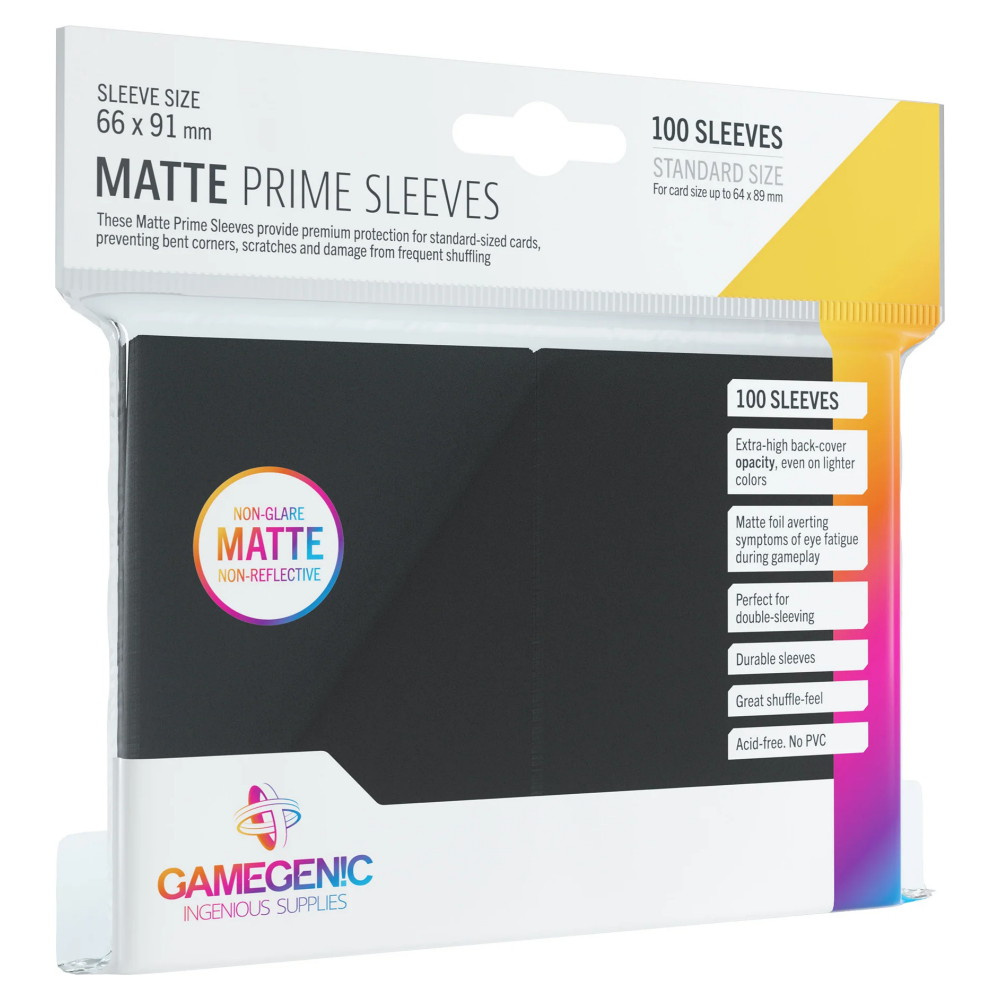 GameGenic Matte Prime Sleeves Black 64 x 89 mm