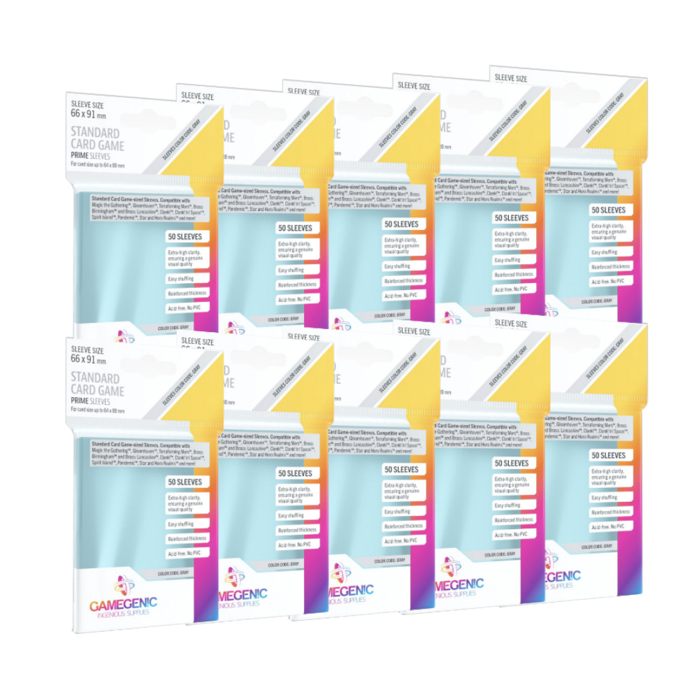 GameGenic Prime Sleeves Clear 64 x 89 mm x 10