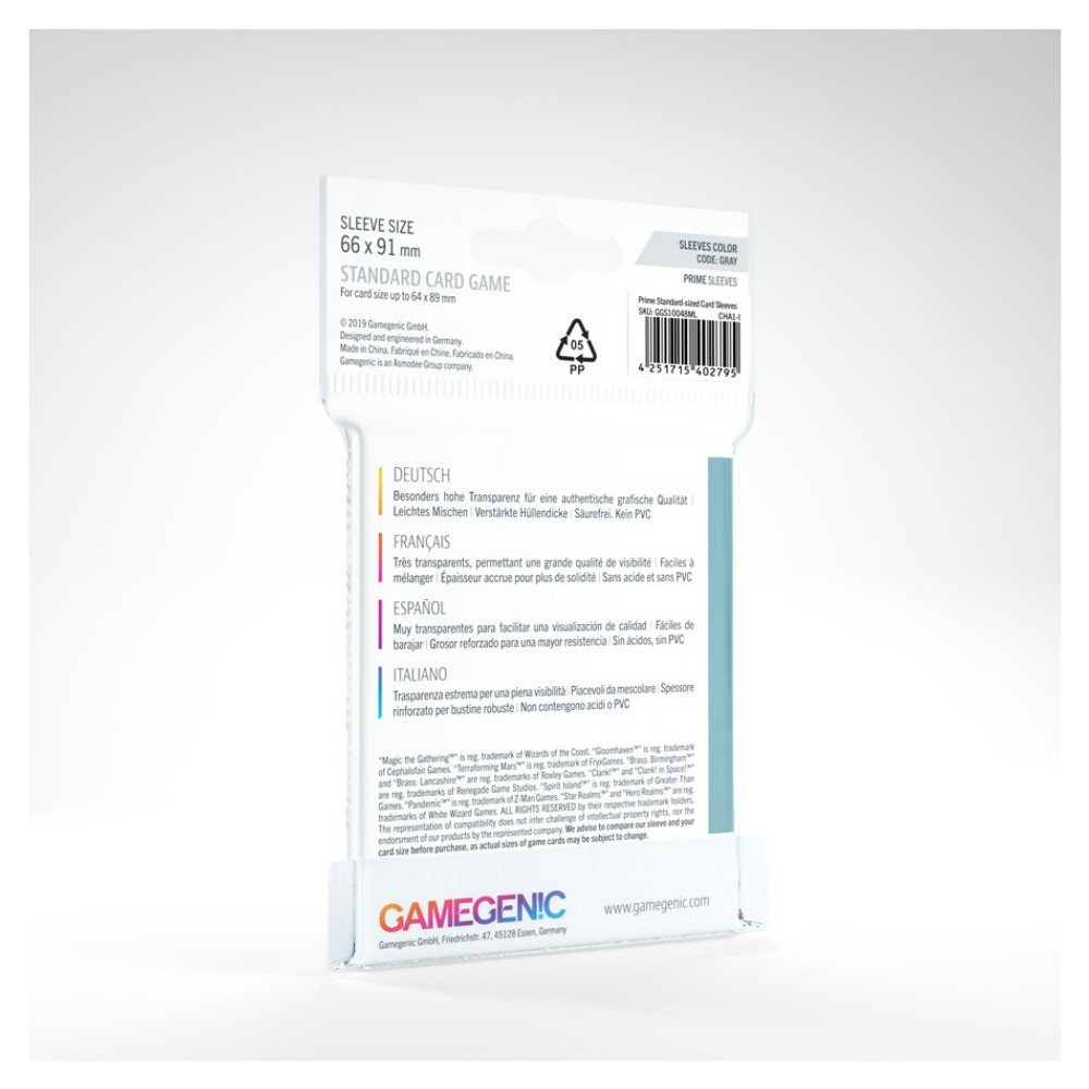 GameGenic Prime Sleeves Clear 64 x 89 mm