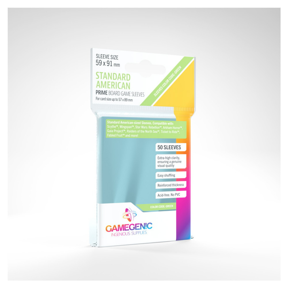 GameGenic Prime Sleeves Clear 57 x 89 mm