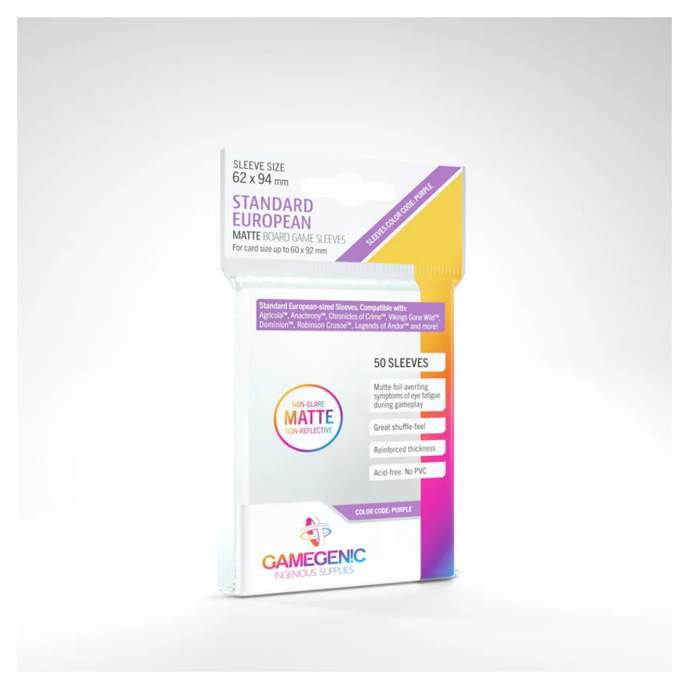 GameGenic Matte Sleeves Clear 60 x 92 mm