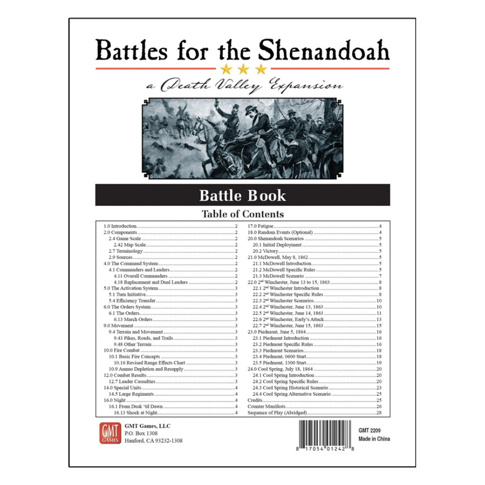 Battles for the Shenandoah: A Death Valley Expansion