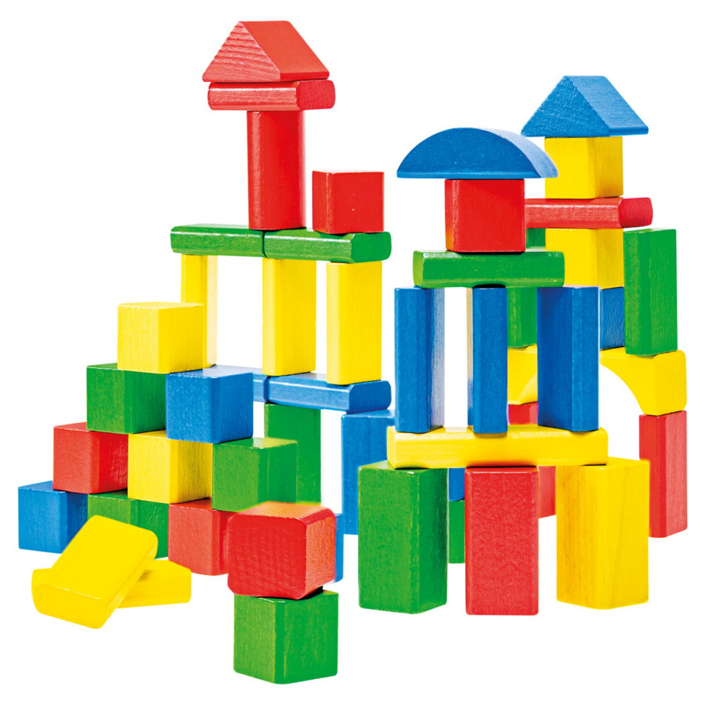 Wooden Wonders - Coloured Wooden Blocks 50 osaa putkessa
