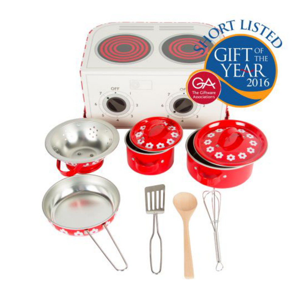Kids Kitchen Cooking Set - Sass & Belle Red Daisies