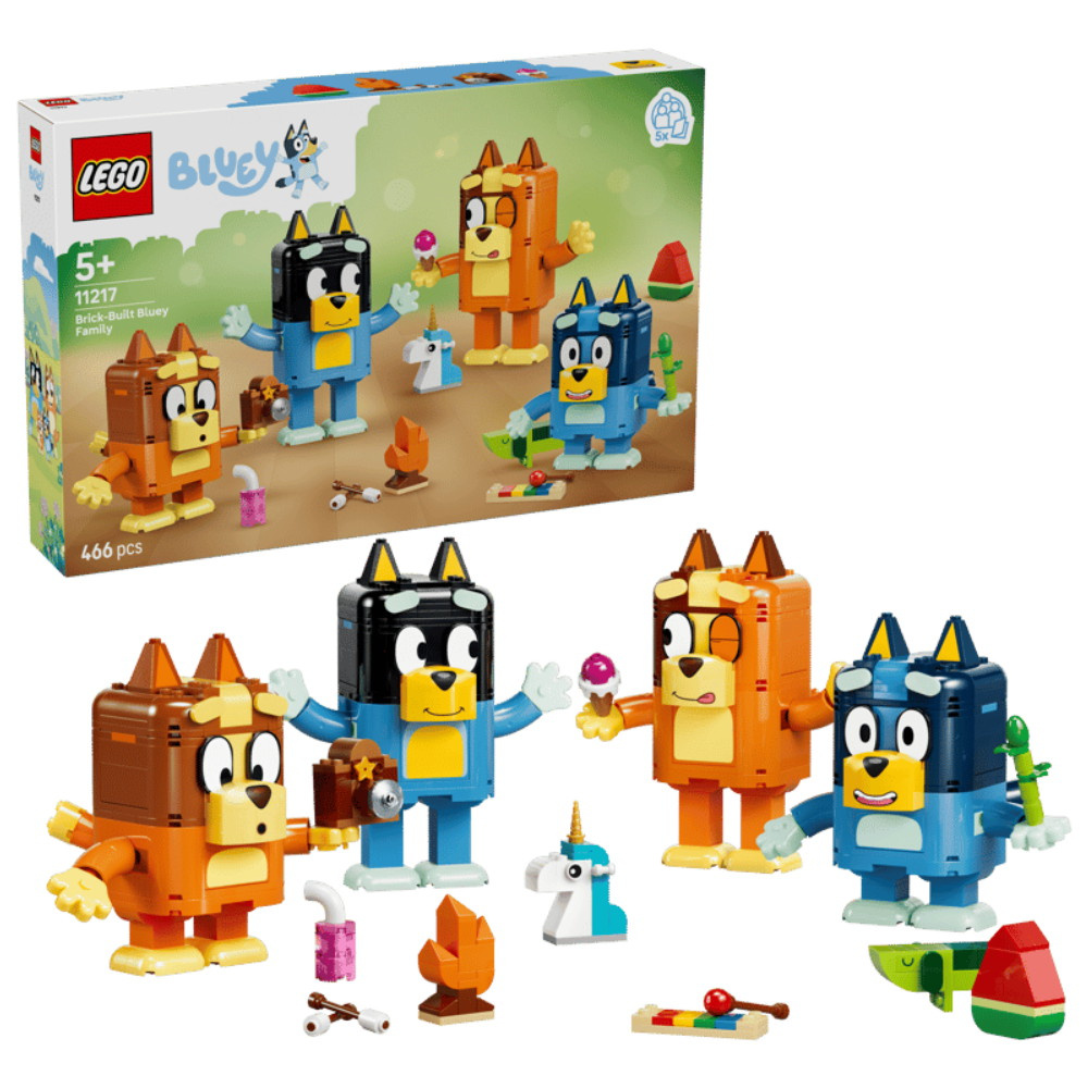 LEGO Bluey - Tiilistä rakennettu Bluey ja perhe