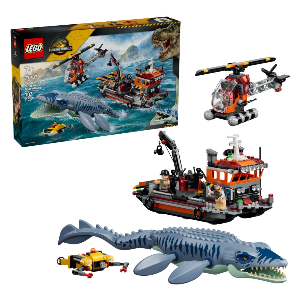 LEGO Jurassic World - Dinosaurieattack med båt och mosasaurus