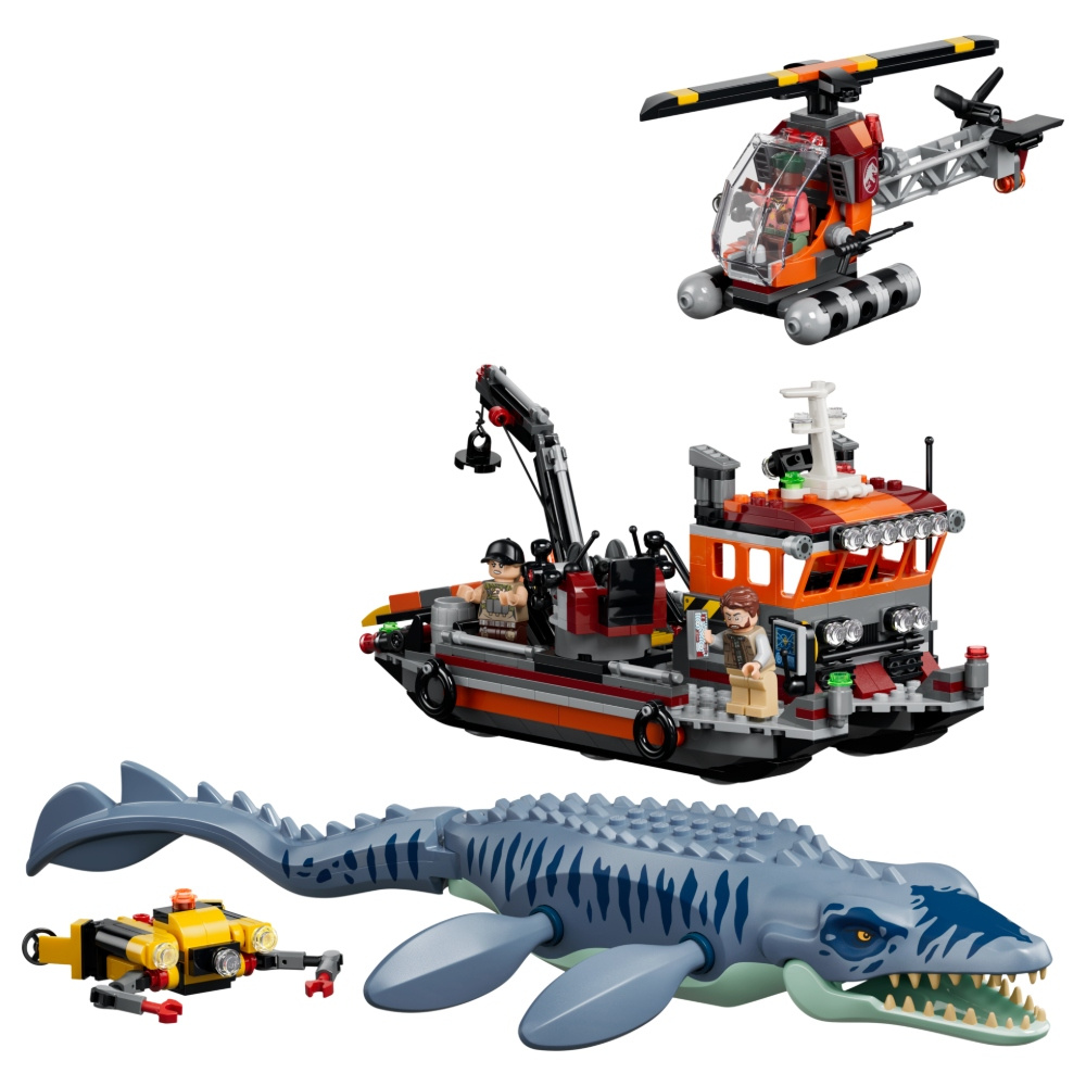 LEGO Jurassic World - Dinosaurieattack med båt och mosasaurus