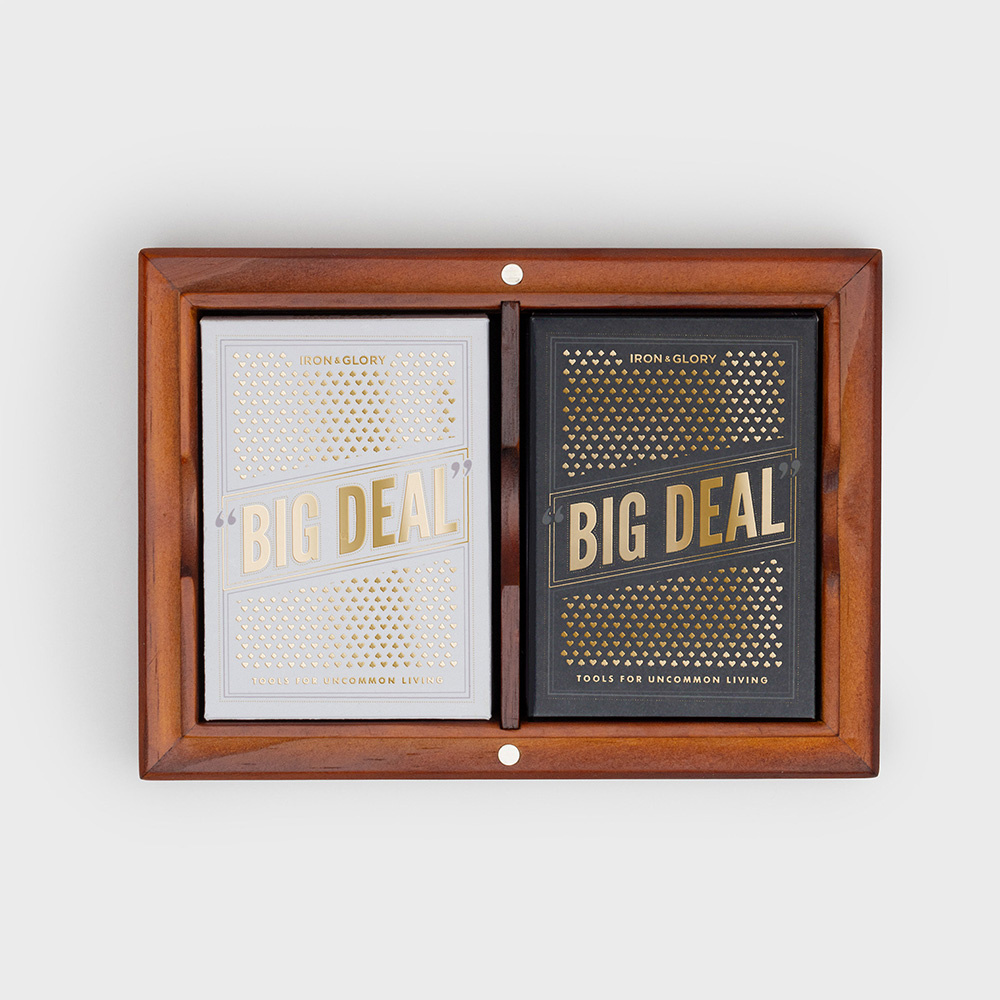 Playing cards in Big Deal wooden box
