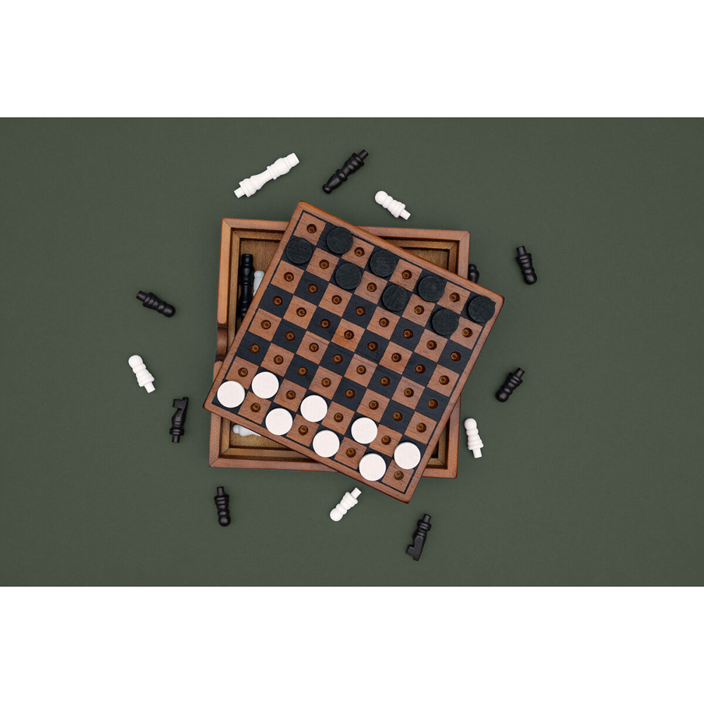 Wooden game Chess & Checkers