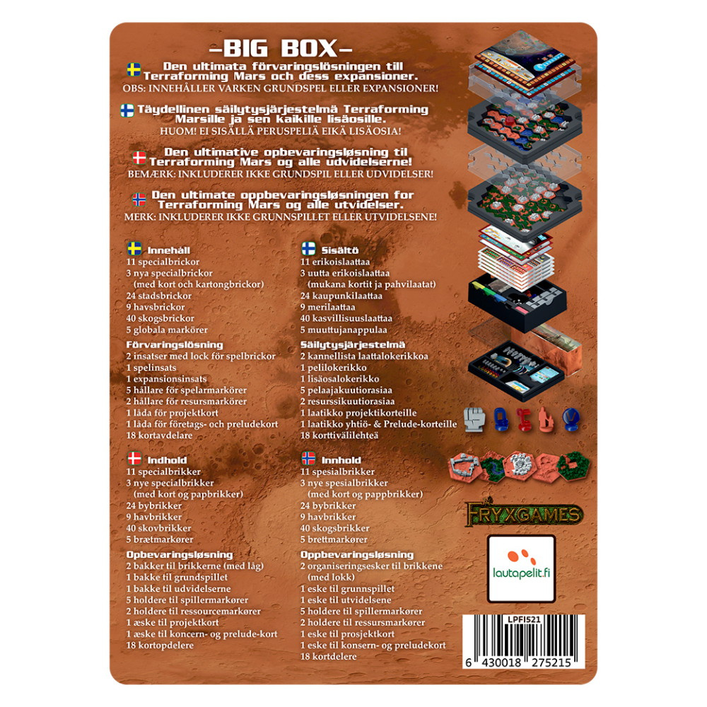 Terraforming Mars: 3D Tiles & Storage Solution Big Box (FI)