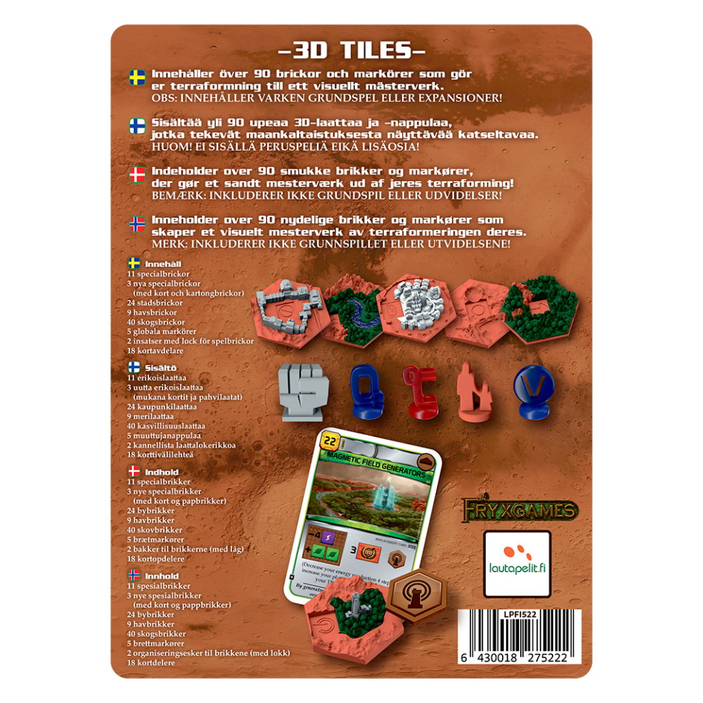 Terraforming Mars: 3D Tiles Small Box (FI)