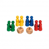 Playing pieces 24 x 12 mm with dice Playing pieces 24 x 12 mm with dice
