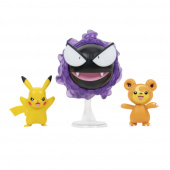 Pokémon Battle Figure 3-Pack Pikachu, Teddiursa, Gastly