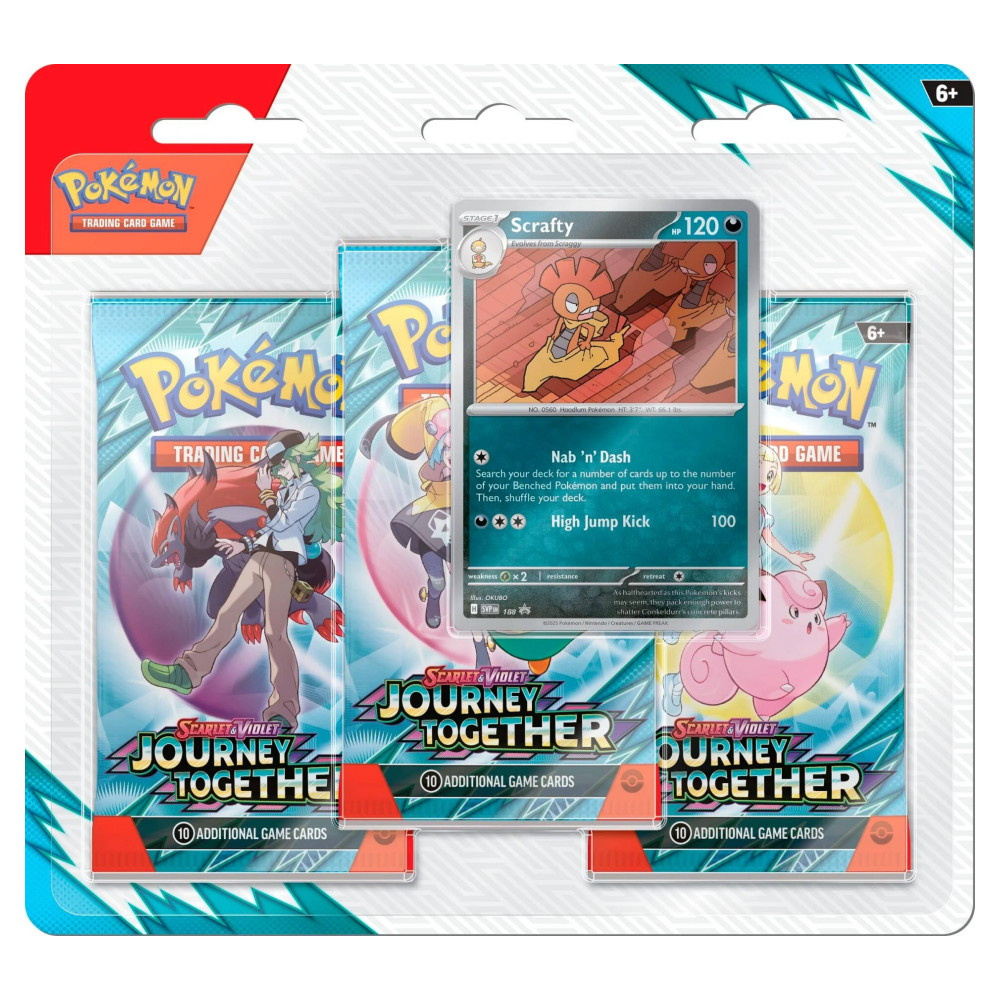 Pokémon TCG: Journey Together Boosters 3-Pack Scrafty